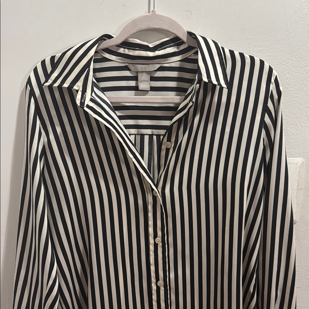 Striped Black and White Women's Top